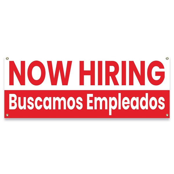 Signmission Now Hiring Buscamos Empleados Banner Concession Stand Food Truck Single Sided B-30110 - main